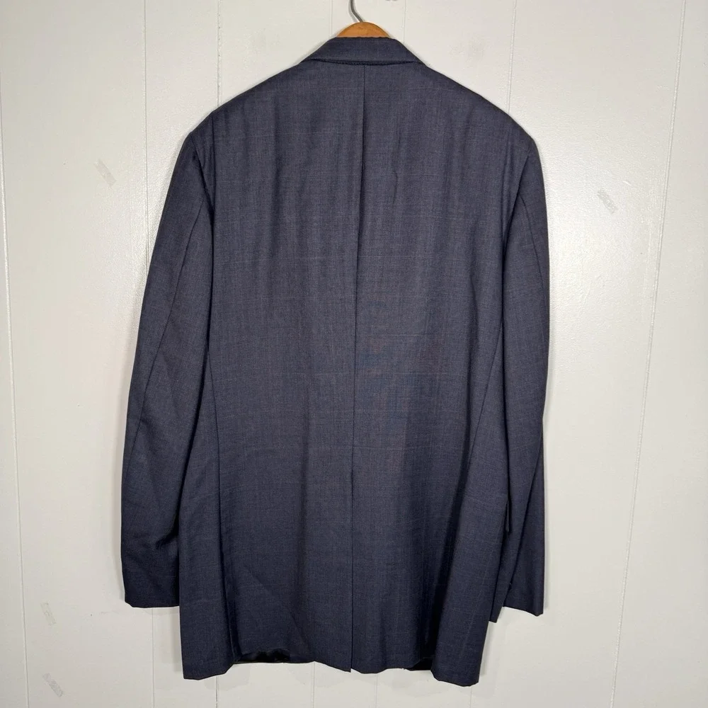Brooks Brothers Pure Wool Suit Gray Prince of Wales Windowpane 44XL 37x32 USA